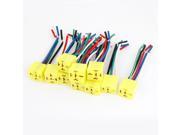 10pcs Yellow Plastic Auto Car Relay Socket Harness 5 Pin 5 Wire