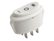 White Plastic 6 Pins DPDT Button On Off On Rocker Switch AC 250V 15A 125V 15A