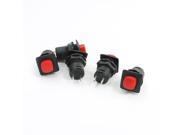 5 x Red Square Head Panel Mounting Locking Push Button Switch
