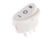 White Oval Button On Off On DPDT Rocker Switch 15A 250 125VAC