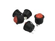 5 Pcs AC 250V 6A 2 Pin ON OFF SPST Snap in Round Rocker Switch