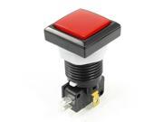 Momentary 5Pin SPDT Red Square Push Button Switch for Game Machine