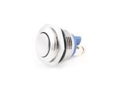 Silver Tone Stainless Round Non Locking Push Button Switch 250V AC 5A