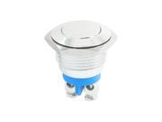 Momentary Flat Head Metal Push Button Switch 16mm Threaded Dia SPST
