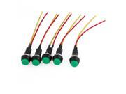 2 Wire Connector Green Round Button Pushbutton Switch 5 Pcs