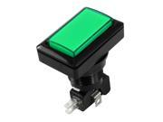 Panel Mount SPDT Momentary Game Green Rectangle Head Push Button Switch