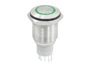 16mm Dia Green Ring LED Light 12V Stainless Momentary SPDT Button Switch