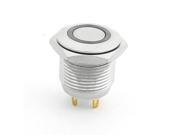 3V Green Illuminated LED 16mm Mounted Metal Momentary Button Switch SPDT