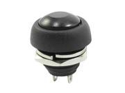 SPST 2 Terminals Black Cap Momentary Push Button Switch 3A 250VAC