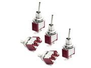 AC 120V 5A 250V 2A SPDT 6mm Thread 2 Position Toggle Switch x 4