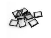 10 Pcs Clear Black Rectangle Waterproof Switch Covers Caps Protectors