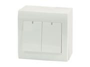 Unique Bargains Home Light Control On Off 2 Gang Universal Plastic Wall Mount Switch