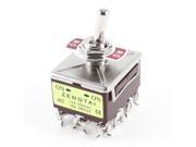 4PDT 12 Terminals On On 2 Position Toggle Switch AC 15A 250V 10A 380V