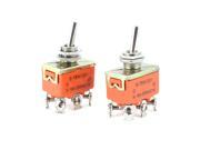 AC 250V 15A DPDT 2 Position ON ON Latching Toggle Switchs 2 Pcs
