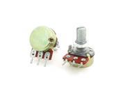 Top Adjustment Single Turn Knurled Shaft 3Pin Potentiometer 220K Ohm 2Pcs