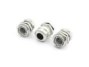 3pcs Silver Tone Waterproof Connector Gland M18x1.5 for 5 10mm Cable