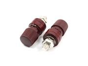 2 Pcs 7.5mm Dia Male Thread Mounted Copper Binding Post Dark Red
