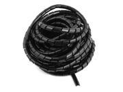10mm External Diameter Black Polyethylene Spiral Cable Wire Wrap Tube 6.5M