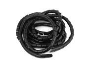 Black Polyethylene Flexible 14mm Dia Spiral Cable Wire Wrap Tube 5.1M