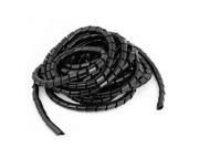 12mm External Diameter Black Polyethylene Spiral Cable Wire Wrap Tube 6.5M
