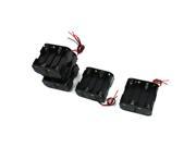5 Pcs 8 x 1.5V AA Wire Leads Cell Black Plastic Battery Holder Case