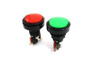 2Pcs 1.4 Cap Momentary SPST Red Green Lamp Push Button Switch for Game Machine