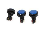 3 Pcs 1.4 Cap Panel Mounted Blue Lamp SPDT 5Pin Momentary Push Button Switch
