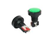 2Pcs Panel Mount Green Round Head SPST 4Pin Momentary Game Push Button Switch
