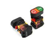 2pcs ON OFF 1NO 1NC Momentary Button Switch w 220V Yellow Indicator Light