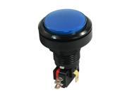 Blue Light Panel Mount Round Head SPDT 5 Pin Momentary Push Button Switch