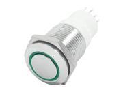 16mm Thread SPDT Momentary Green LED Angle Eye Flat Top Push Button Switch 6V 3A