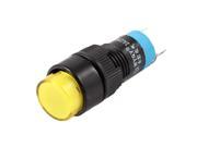 AC 250V 3A SPDT 5 Pin Soldering Momentary Yellow Round Push Button Switch