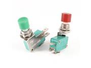 2 Pcs DS438 448 Red Green SPDT Micro Push Button Switch 16A 125 250V AC