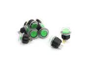 10Pcs Green Pilot Lamp 3 Pin Soldering SPST Waterproof Snap in Rocker Switches
