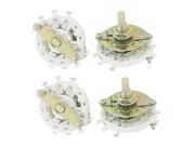 4Pcs 6mm Dia Shaft 2P3T 1 Deck Band Channel Rotary Switch Selector
