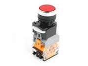 Red Light Round Cap Momentary DPST NO NC Emergency Pushbutton Switch 660V 10A