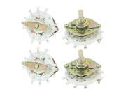 4PCS 2P4T 2 Pole 4 Way One Deck 10 Pins Band Channael Rotary Switches
