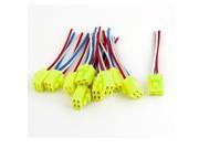 10 Pcs Yellow Plastic Base Coil 4 Pin Wire Car Relay Socket Connector DC 12V