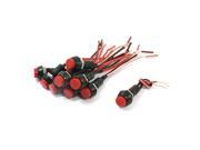 10 Pcs Red Flat Cap Momentary SPST 2 Wire Push Button Switch 250V AC 3A
