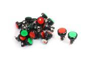 20Pcs 1.4 Cap Momentary SPST Red Green Lamp Push Button Switch for Game Machine