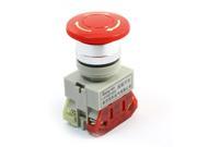 600V 10A DPST Locking Red Mushroom Head Emergency Stop Push Button Switch
