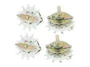 4pcs 6mm Dia Shaft 2P5T 1 Deck Band Channel Rotary Switch Selector