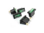 5PCS 2Positions SPDT Panel Mount Green Snap In Boat Rocker Switch w Cover