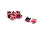 10Pcs Red 2.54mm Pitch 4 Position Slide Type DIP Switches