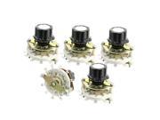 6mm Knurled Shaft 12Pin Rotary Switch Potentiometer 1 Pole 11 Position 5 Pcs
