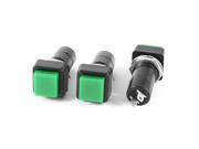 3 Pcs 3A AC 250V Green Cap SPST OFF ON Momentary Push Button Switch