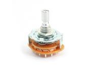 25mm Body Dia 2P6T 2Pole 6Position Dual Deck 14Pin Rotary Switch