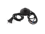 US Plug AC125V 3A Plastic Foot Switch 180cm Long Power Cord Black