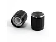 2pcs Nonslip Ribbed Grip Potentiometer Rotary Knobs Caps 6mm Dia. Hole Black