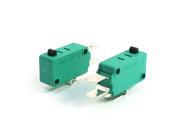 2PCS SPDT Momentary Pushbutton Limit Micro Switch Green AC250 125V 16A